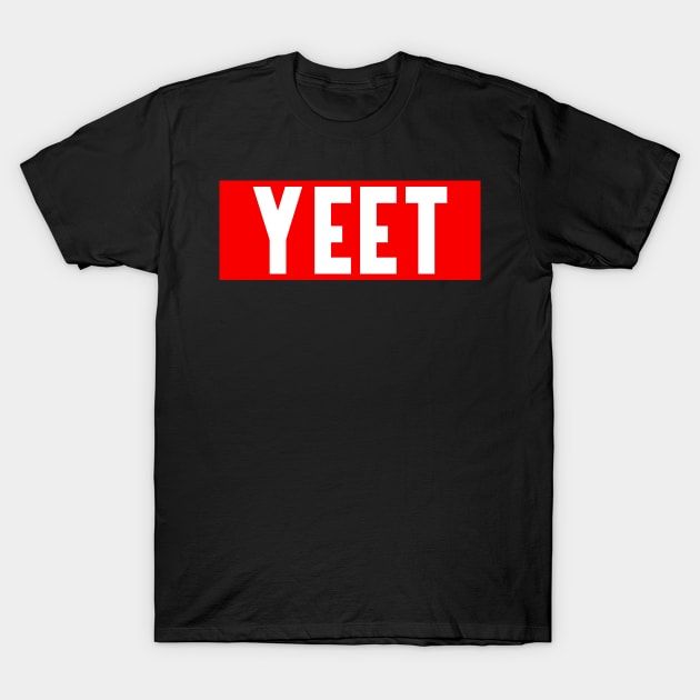 YEET - Cool Big Red Yeeting Text for Boys T-Shirt T-Shirt by mangobanana